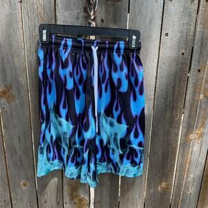 ROMWE Men's Street Life Men's Flame Printed Shorts - Sz Sm